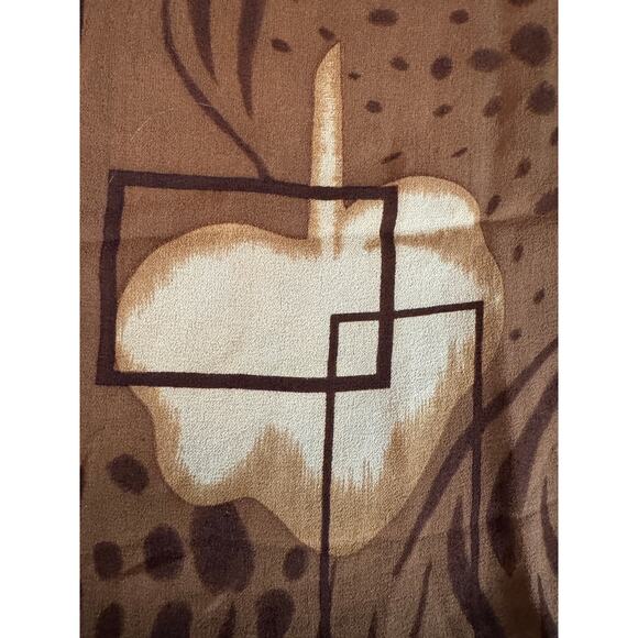 Vintage Silk Scarf Brown and Cream Abstract - Picture 1 of 3
